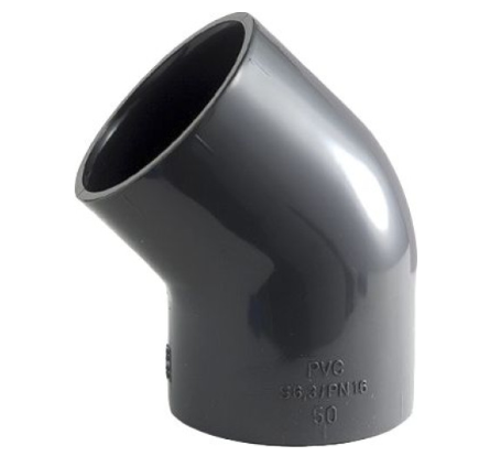 Gomito PN 16 45° da incollare Ø 75